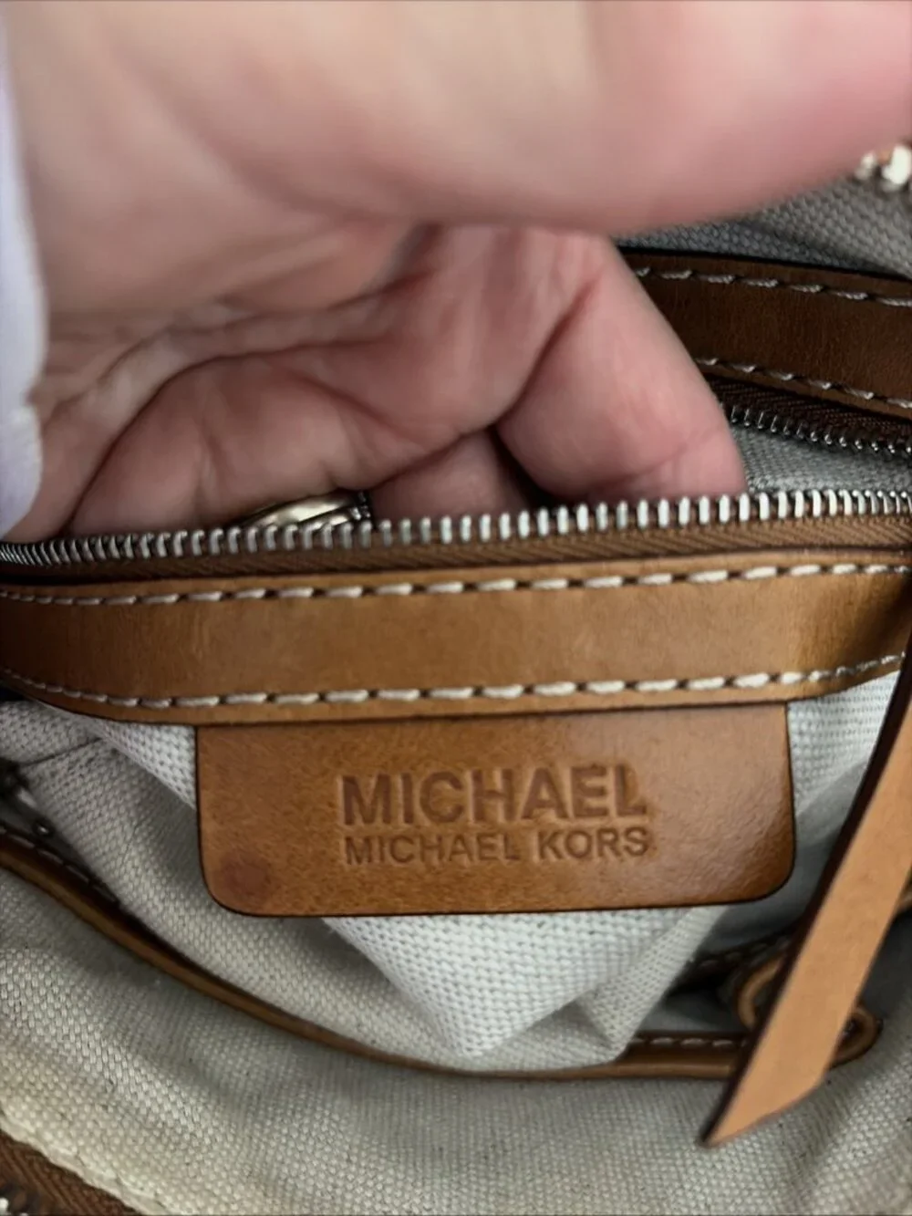 Michael Kors Astor Leather Mini Shoulder Bag Brown Gunmetal Studs VTG Y2K 2005